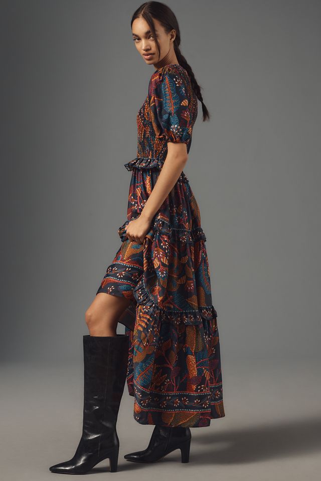 Farm Rio Short-Sleeve Crew-Neck Tiered A-Line Maxi Dress #3