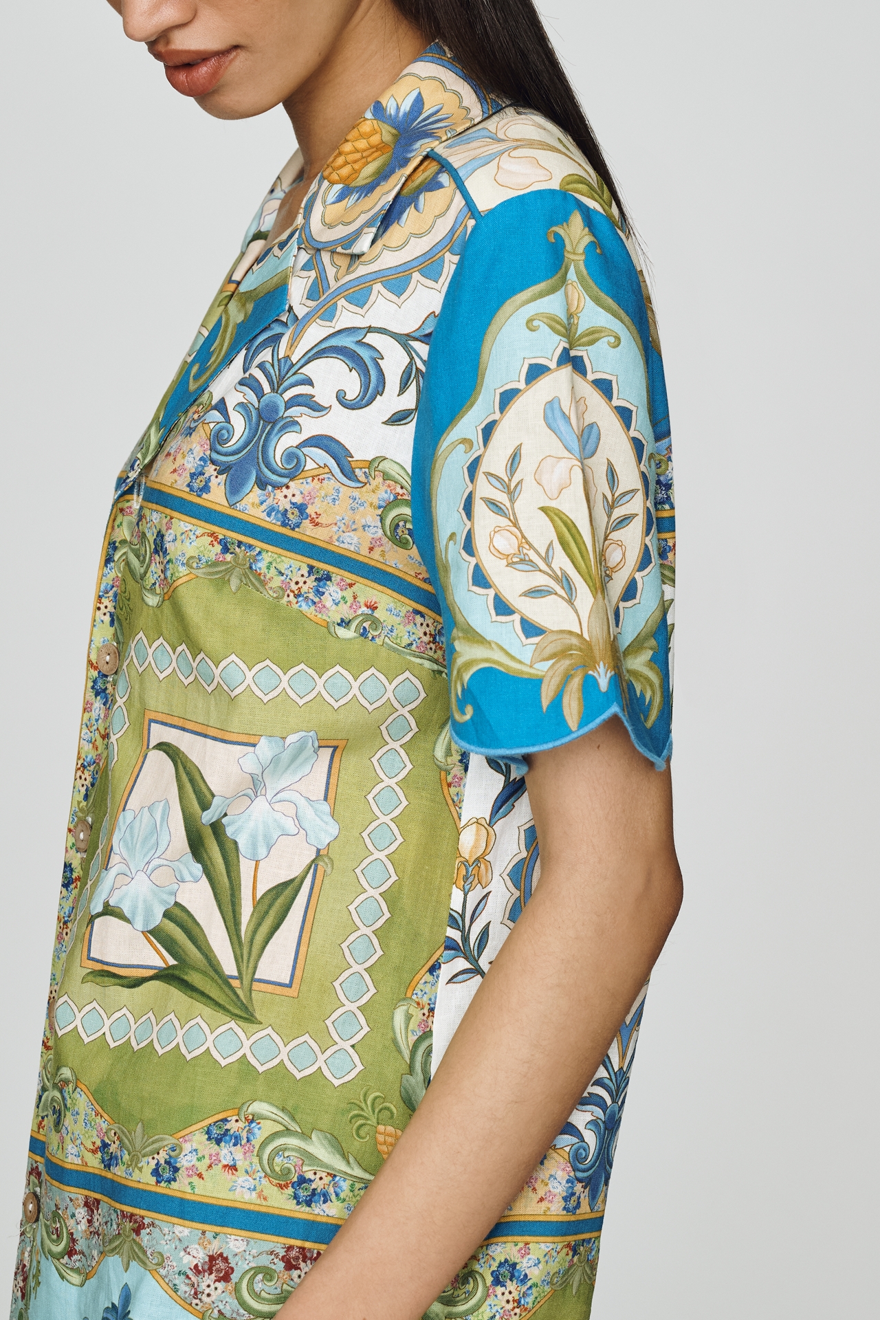 Farm Rio x Anthropologie Scalloped Shirt Dress