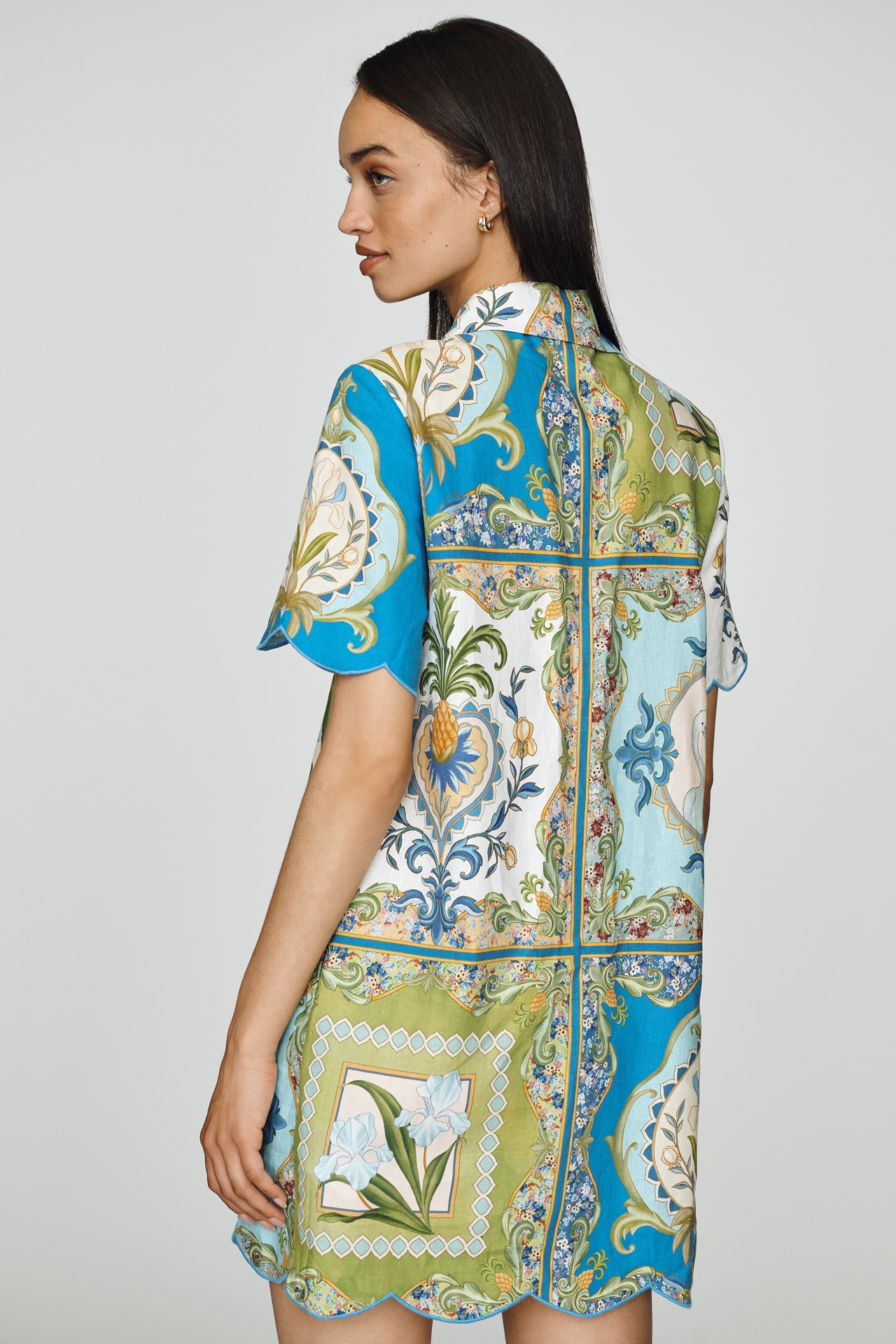 Farm Rio x Anthropologie Scalloped Shirt Dress