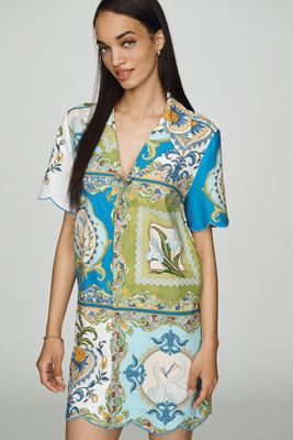 Farm Rio x Anthropologie Scalloped Shirtdress