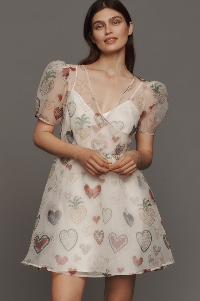 Farm Rio x Anthropologie Semi-Sheer Puff-Sleeve Dress #3