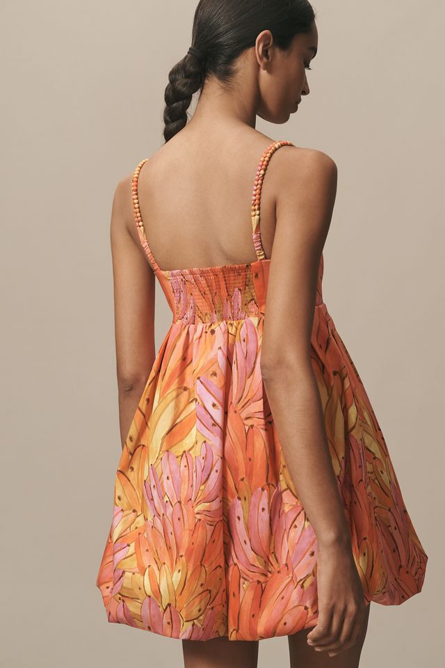 Farm Rio Sleeveless V-Neck Bubble-Hem Mini Dress #2