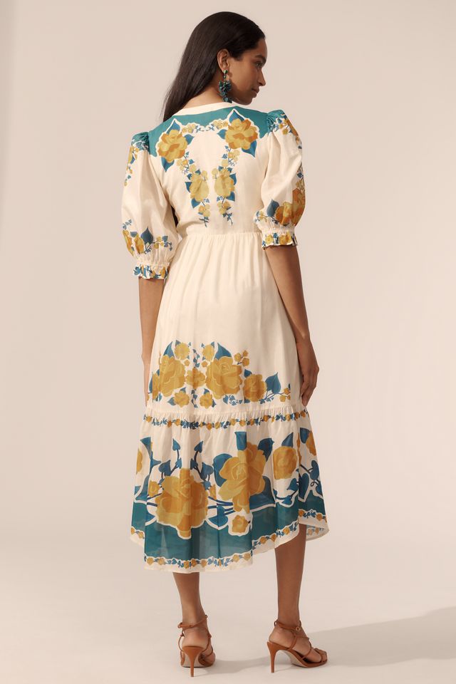 Farm Rio x Anthropologie Puff-Sleeve Printed Midi Dress #3