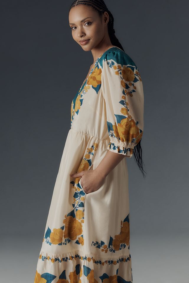 Farm Rio x Anthropologie Puff-Sleeve Printed Midi Dress #5