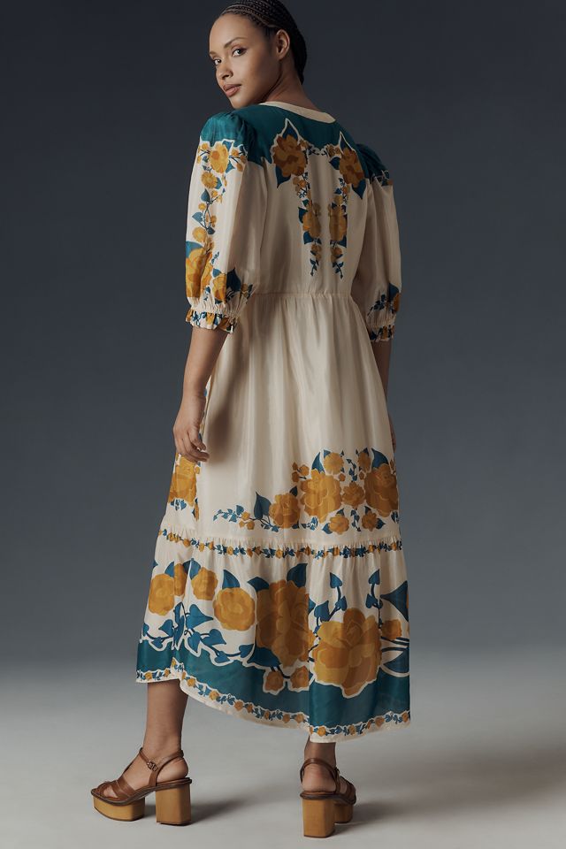 Farm Rio x Anthropologie Puff-Sleeve Printed Midi Dress #6