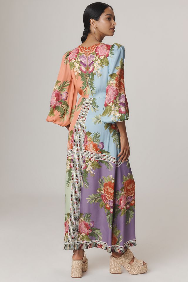 Farm Rio x Anthropologie Long-Sleeve V-Neck Maxi Dress #4
