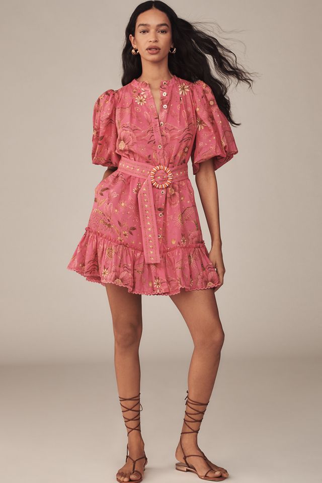 Farm Rio x Anthropologie Short-Sleeve Button-Front Mini Dress #2
