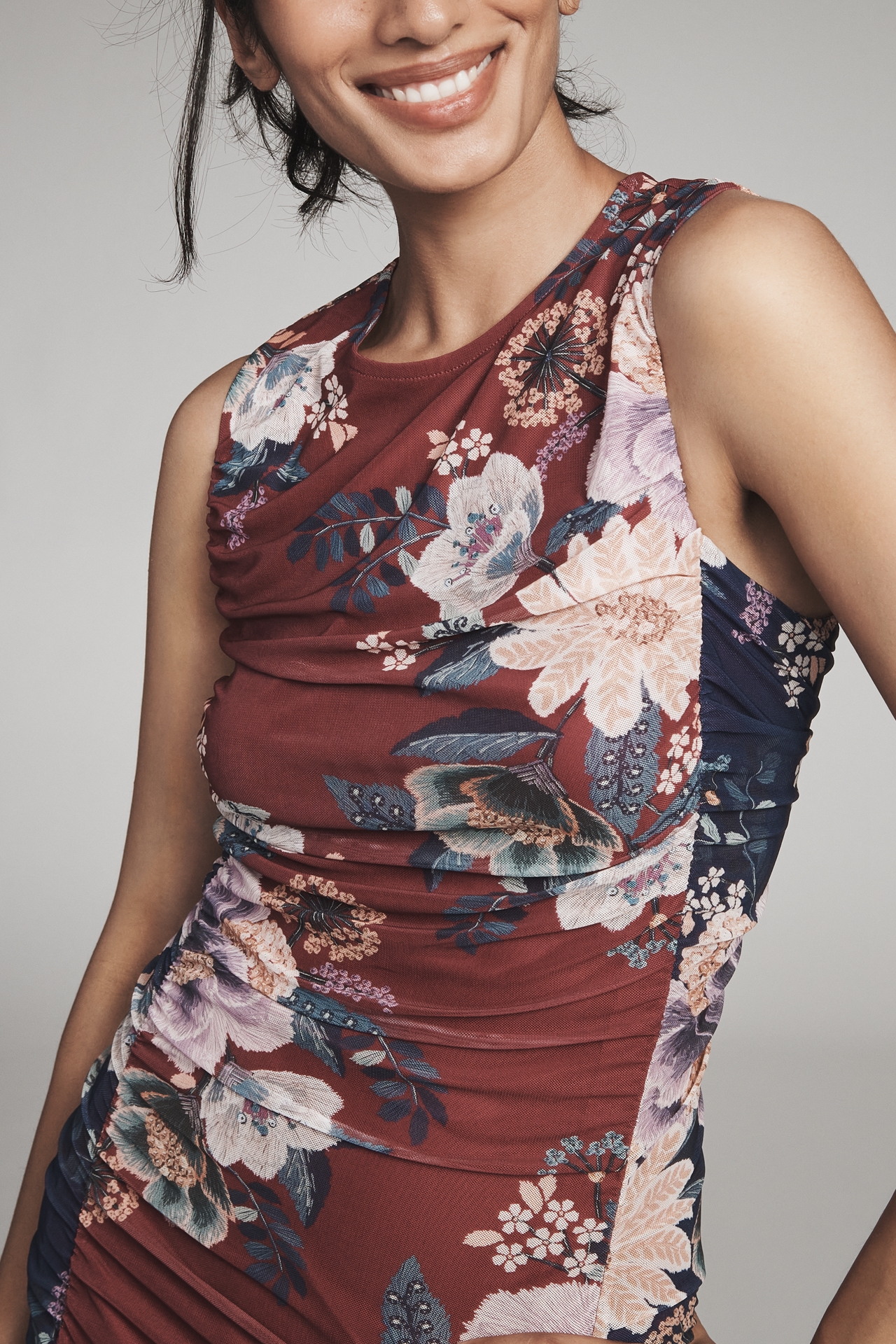 Farm Rio x Anthropologie Sleeveless Mesh Midi Dress