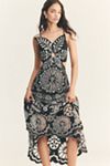 Farm Rio x Anthropologie 3D Floral Linen Midi Dress