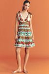 Farm Rio x Anthropologie V-Neck Tiered Mini Dress