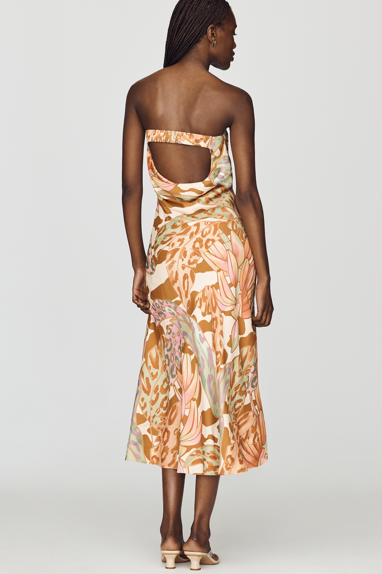 Farm Rio x Anthropologie Strapless Printed Midi Slip Dress