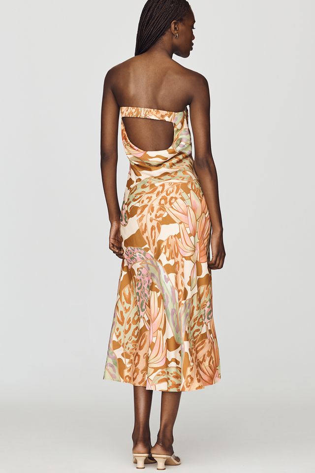 Farm Rio x Anthropologie Strapless Printed Midi Slip Dress