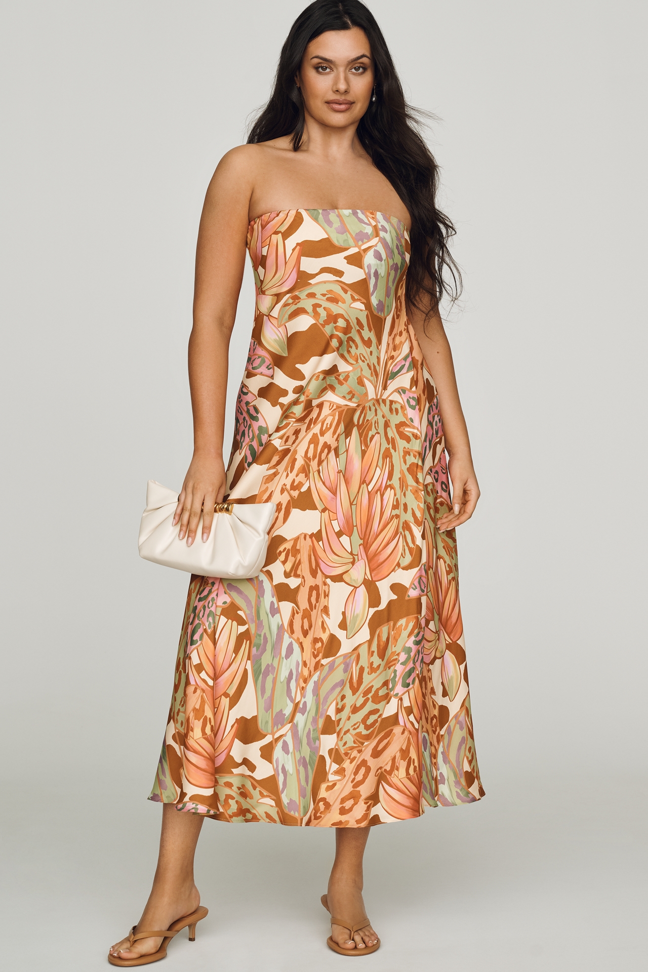 Farm Rio x Anthropologie Strapless Printed Midi Slip Dress