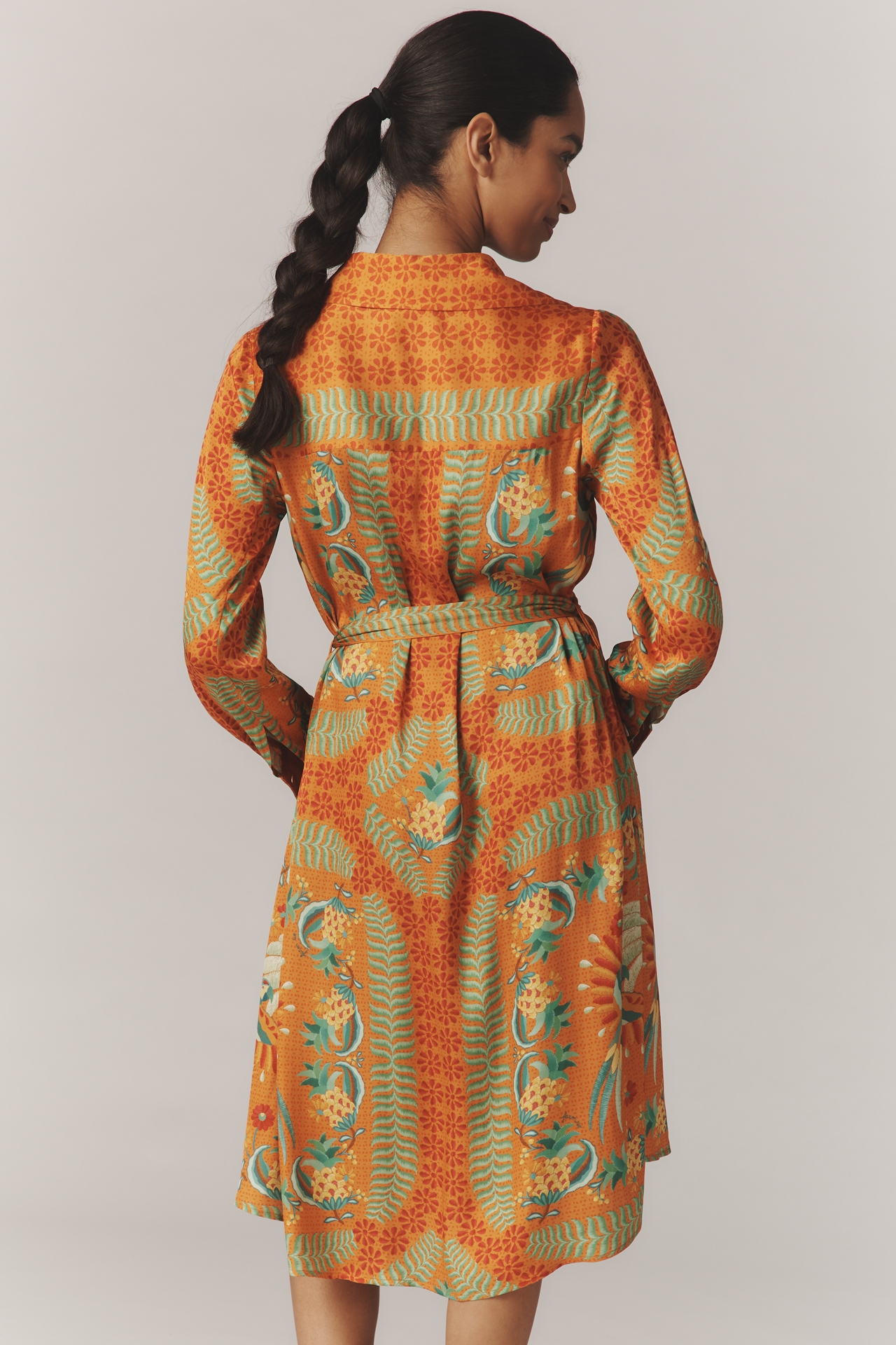 Anthropologie x Farm Rio Belted Shirt Dress