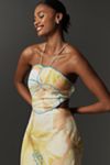 Farm Rio x Anthropologie Floral Printed Linen Blend Halter Midi Dress