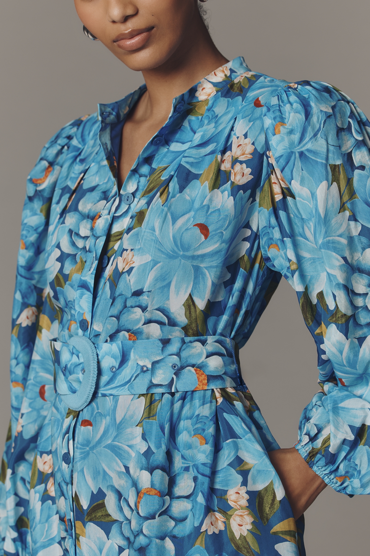 Farm Rio x Anthropologie Long-Sleeve Mini Swing Dress