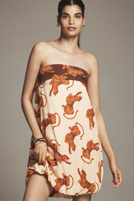 Farm Rio x Anthropologie Tiger Bubble Mini Dress | Anthropologie