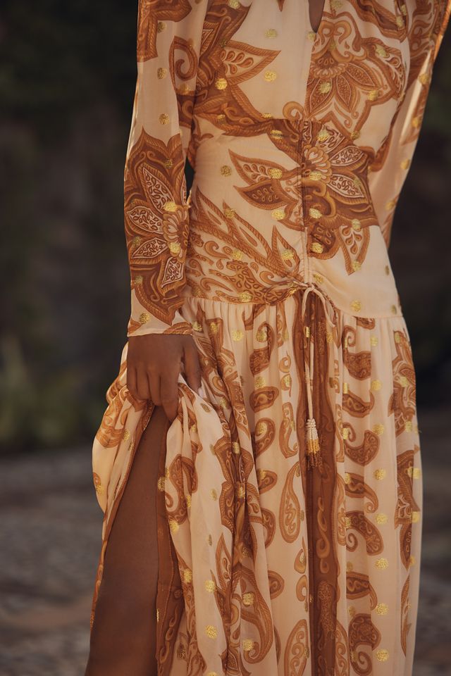 Farm Rio x Anthropologie Long-Sleeve Jacquard Maxi Dress #3
