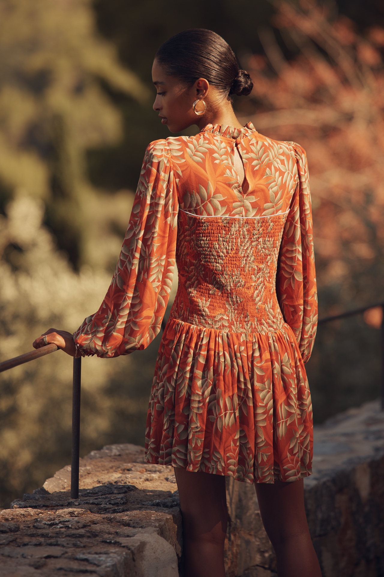 Farm Rio x Anthropologie Long-Sleeve Printed Mini Dress