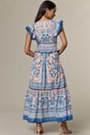 Farm Rio x Anthropologie Ruffle-Sleeve Smocked Maxi Dress