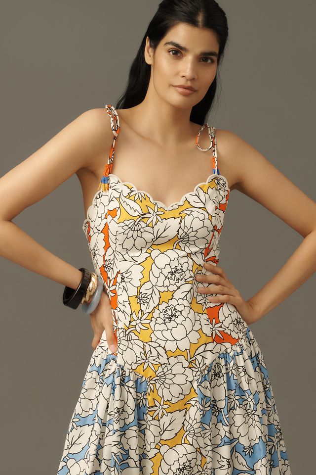 Farm Rio x Anthropologie Basque-Waist Midi Dress #1
