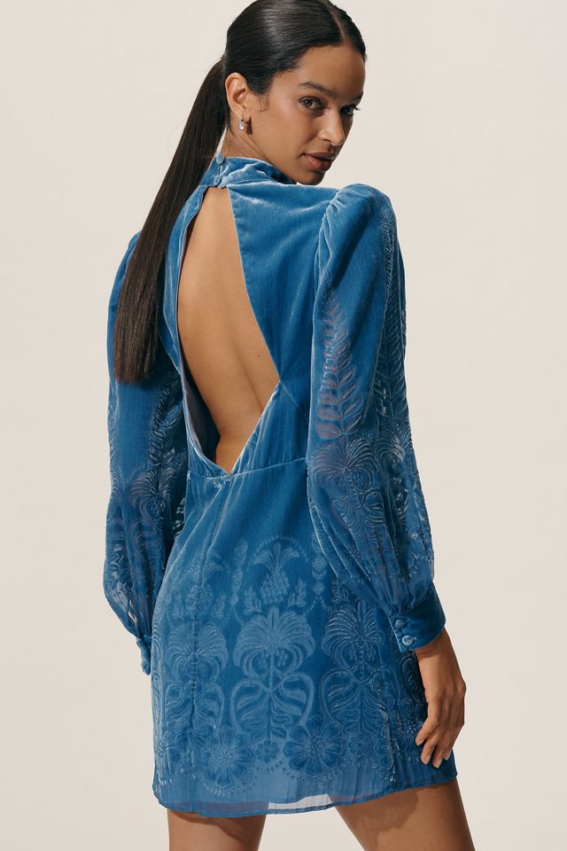 Farm Rio x Anthropologie Puff-Sleeve Velvet Mini Dress #2