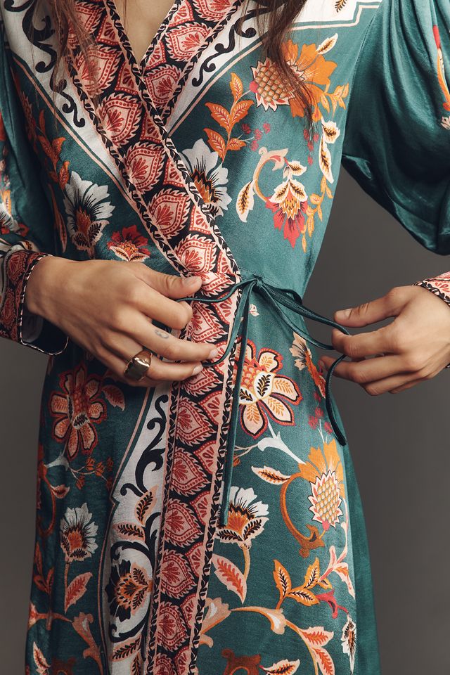 Farm Rio x Anthropologie Long-Sleeve Printed Wrap Midi Dress #2