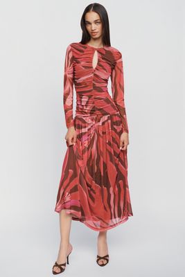Farm Rio x Anthropologie Long-Sleeve Keyhole Maxi Dress