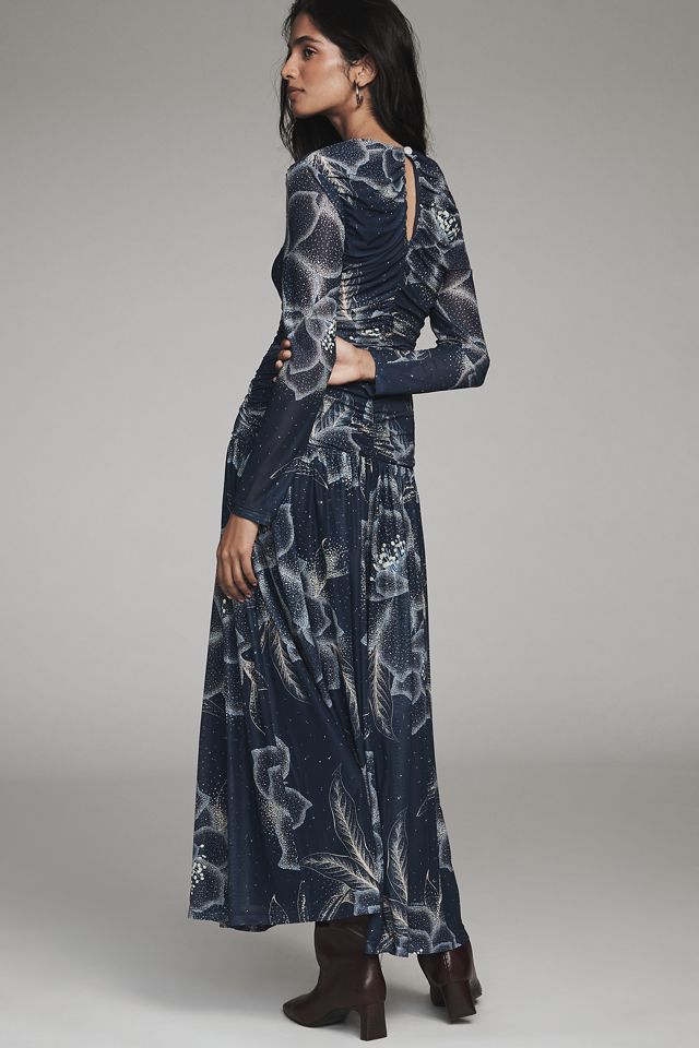 Farm Rio x Anthropologie Long-Sleeve Keyhole Maxi Dress #3
