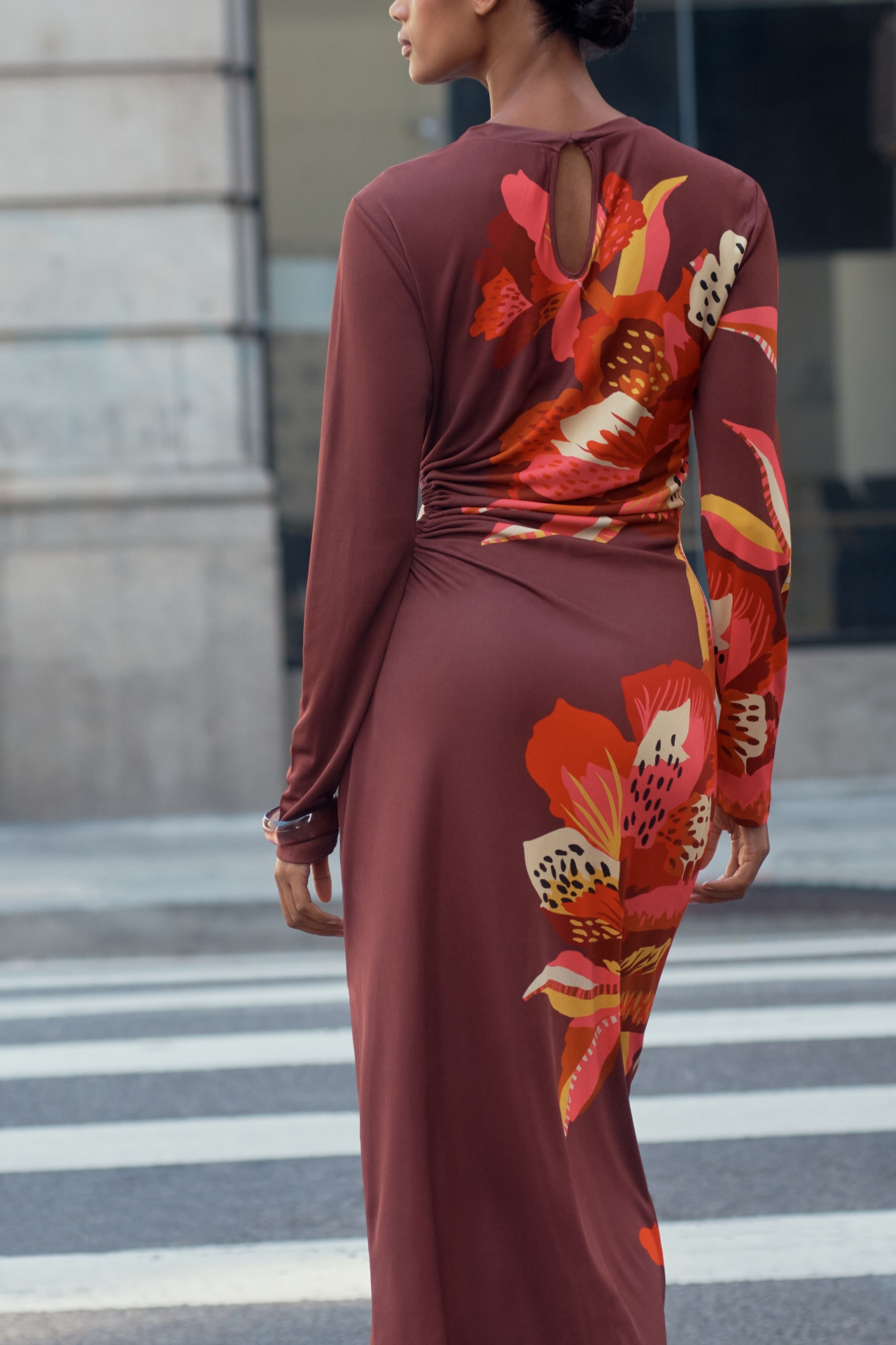 Farm Rio x Anthropologie Long-Sleeve Jersey Midi Dress