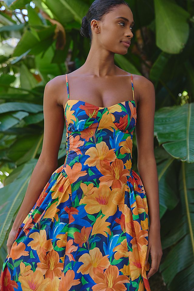 farm rio cocktail dress Black Fireworks Sleeveless Open Back Maxi Hand wash Red Flower Mini Dress by
