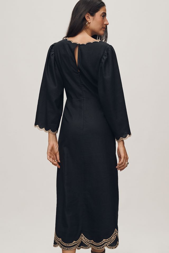 Farm Rio x Anthropologie Long-Sleeve Cutout Embroidered Midi Dress #2