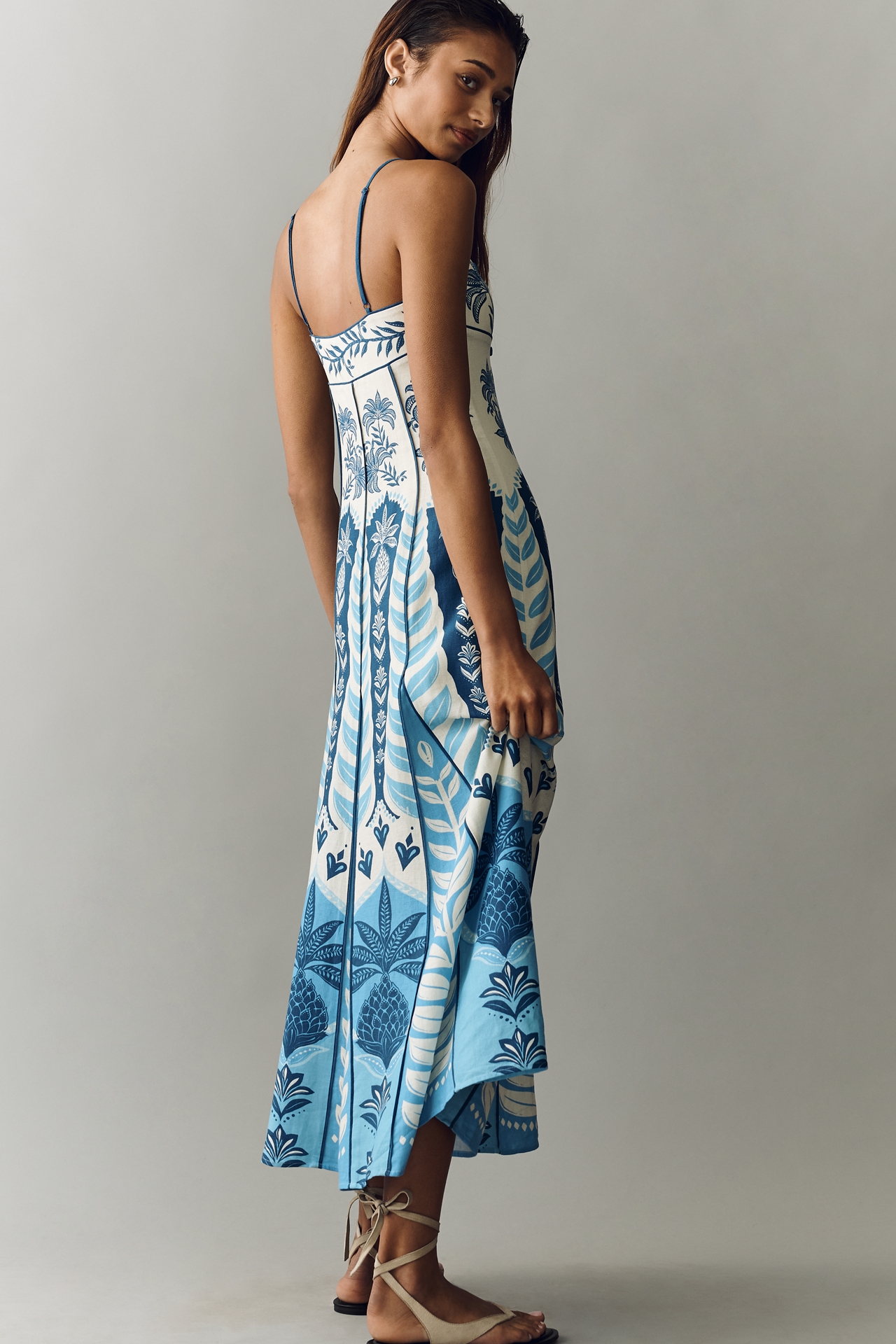 Anthropologie x Farm Rio Sleeveless V-Neck A-Line Maxi Dress