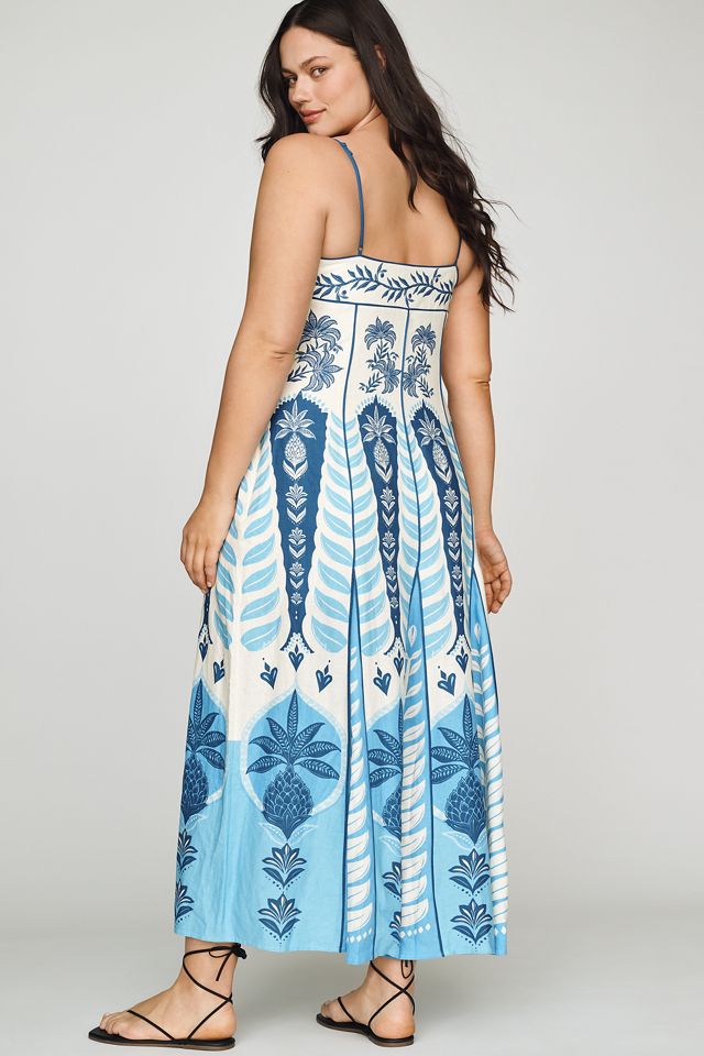 Anthropologie x Farm Rio Sleeveless V-Neck A-Line Maxi Dress