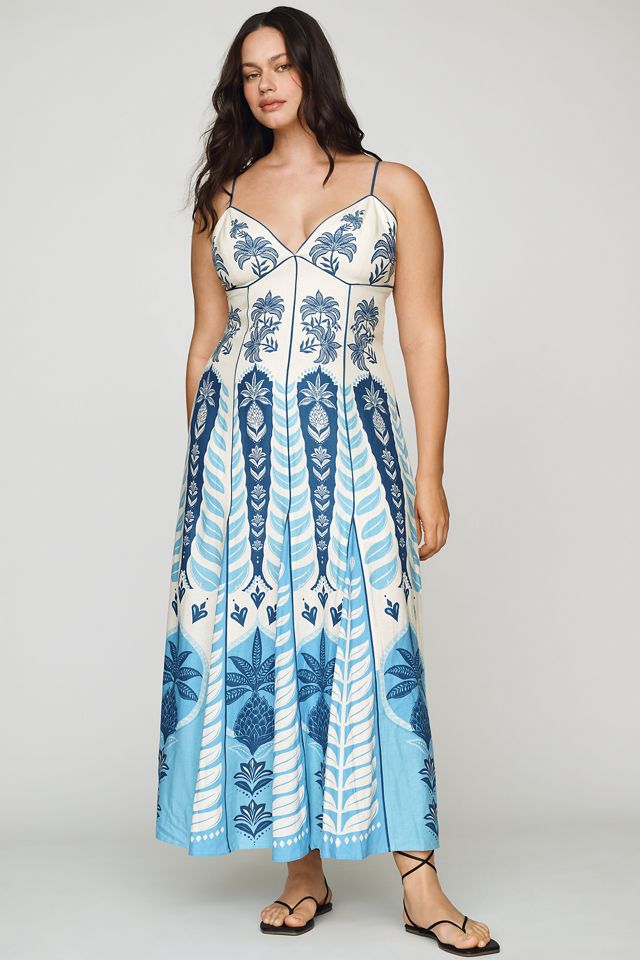 Anthropologie x Farm Rio Sleeveless V-Neck A-Line Maxi Dress | Anthropologie