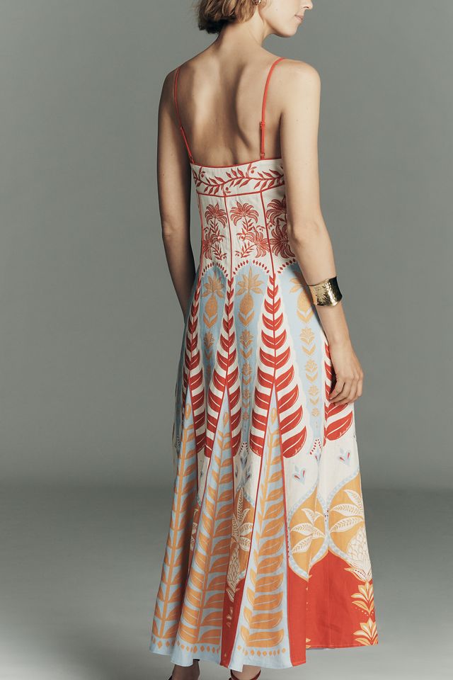 Anthropologie x Farm Rio Sleeveless V-Neck A-Line Maxi Dress