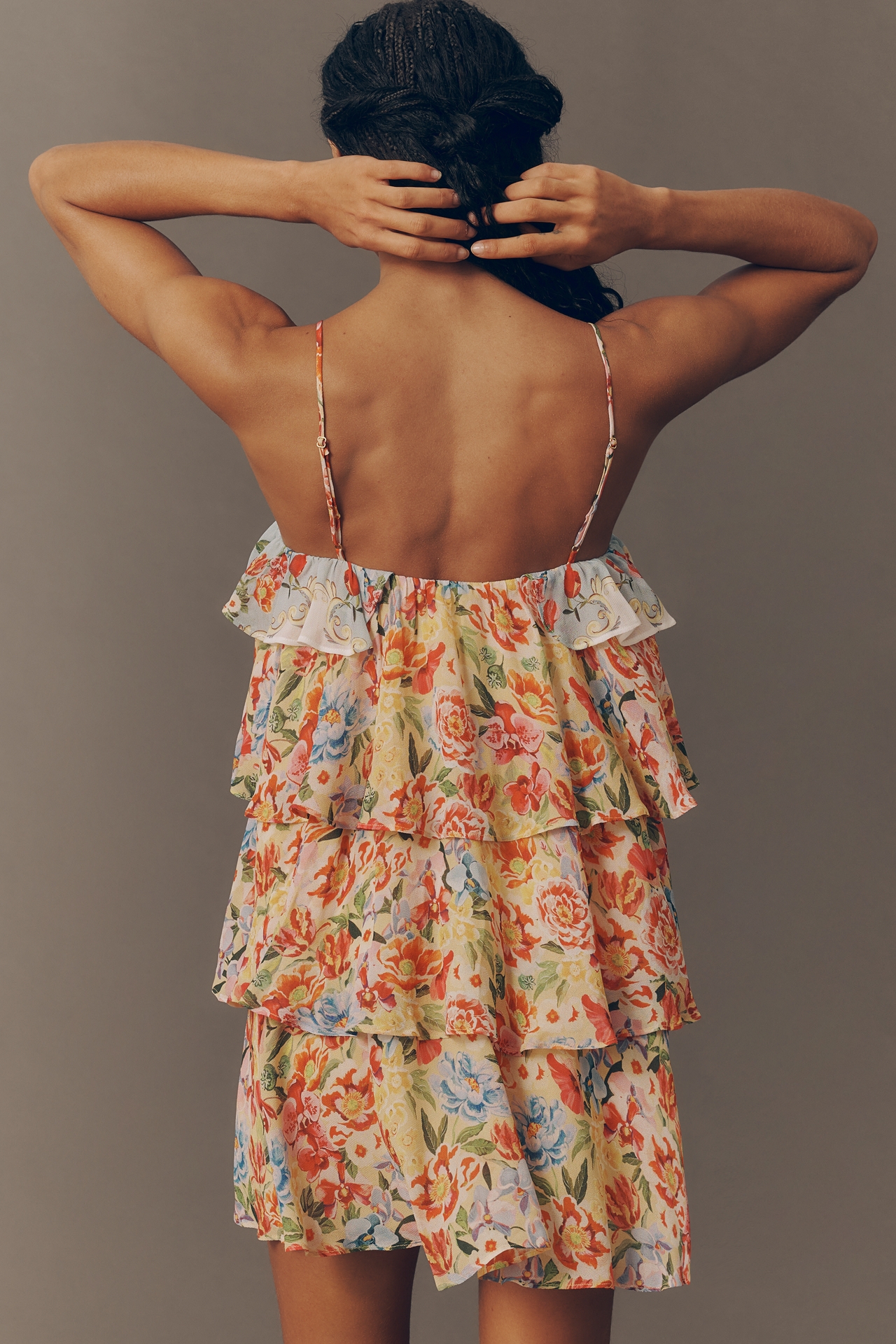 Farm Rio x Anthropologie Tiered Ruffle Mini Dress