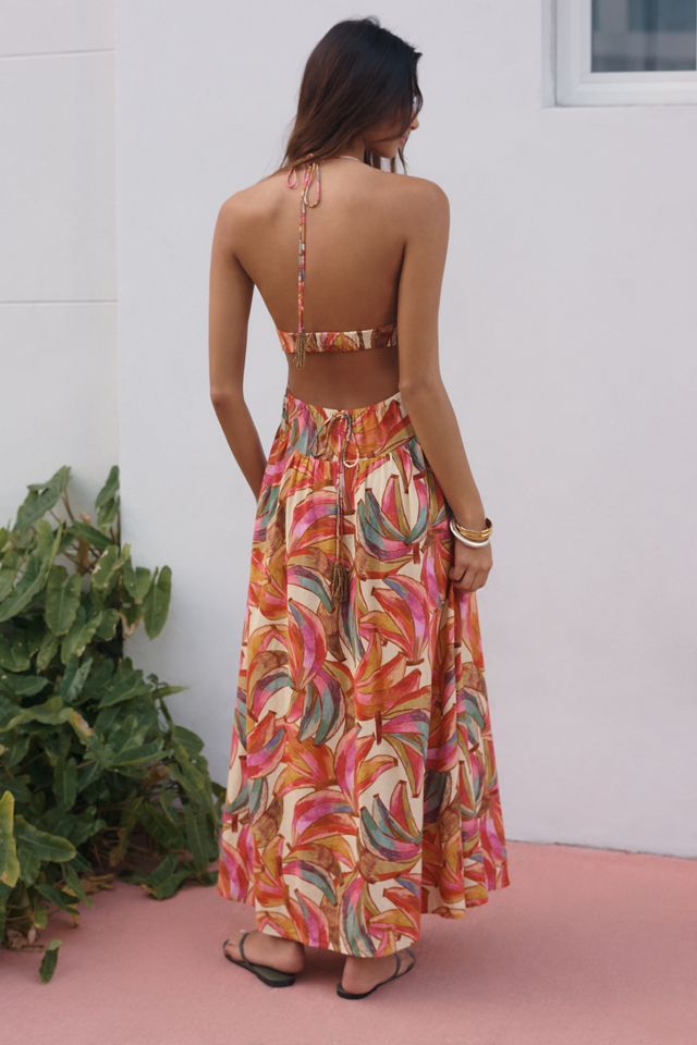 Farm Rio x Anthropologie Linen Plunge-Neck Maxi Dress #1