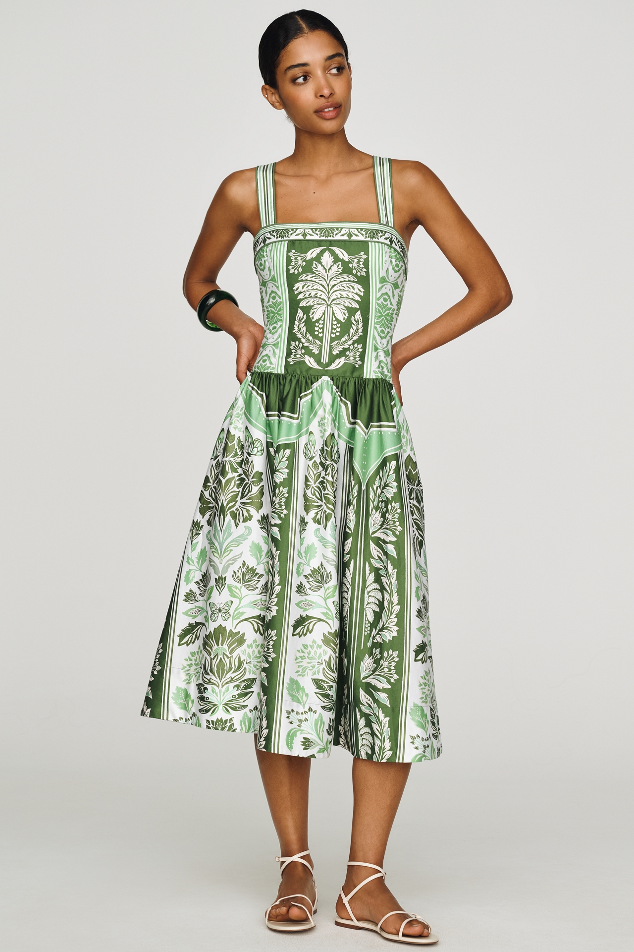 Anthropologie x Farm Rio Cotton A-Line Midi Dress