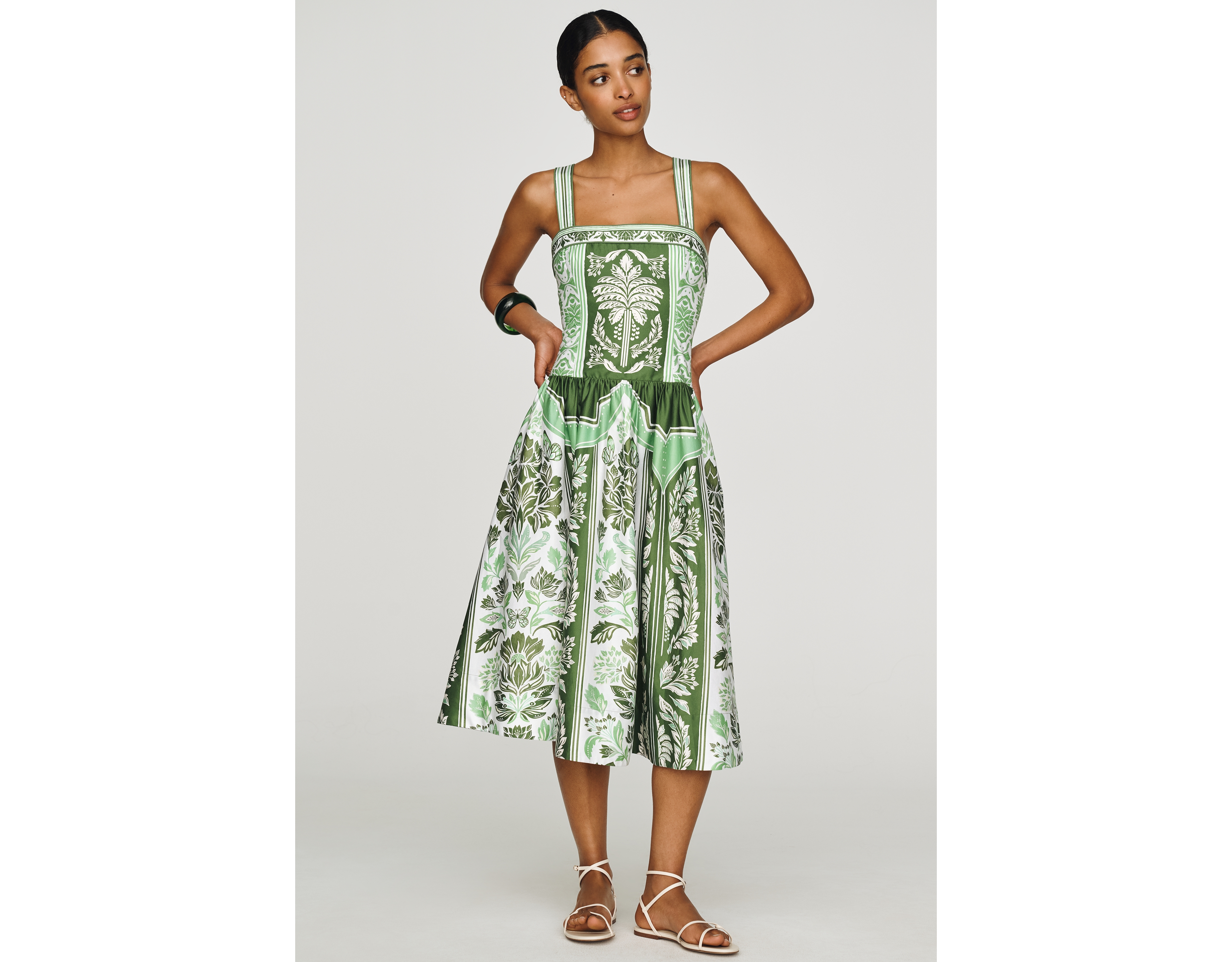 Farm Rio x Anthropologie 100% Cotton A-Line Midi Dress