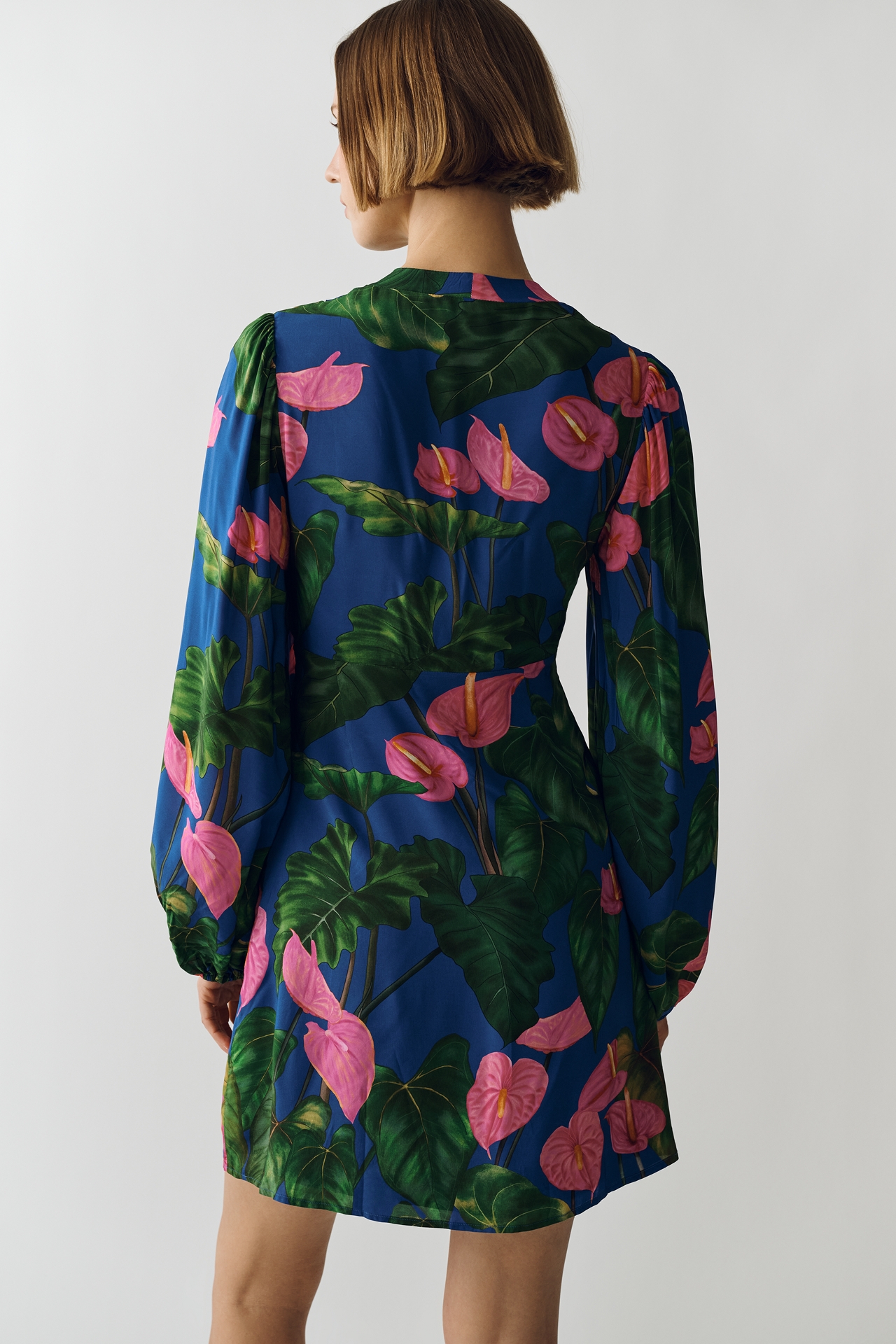 Farm Rio x Anthropologie V-Neck Printed Mini Dress