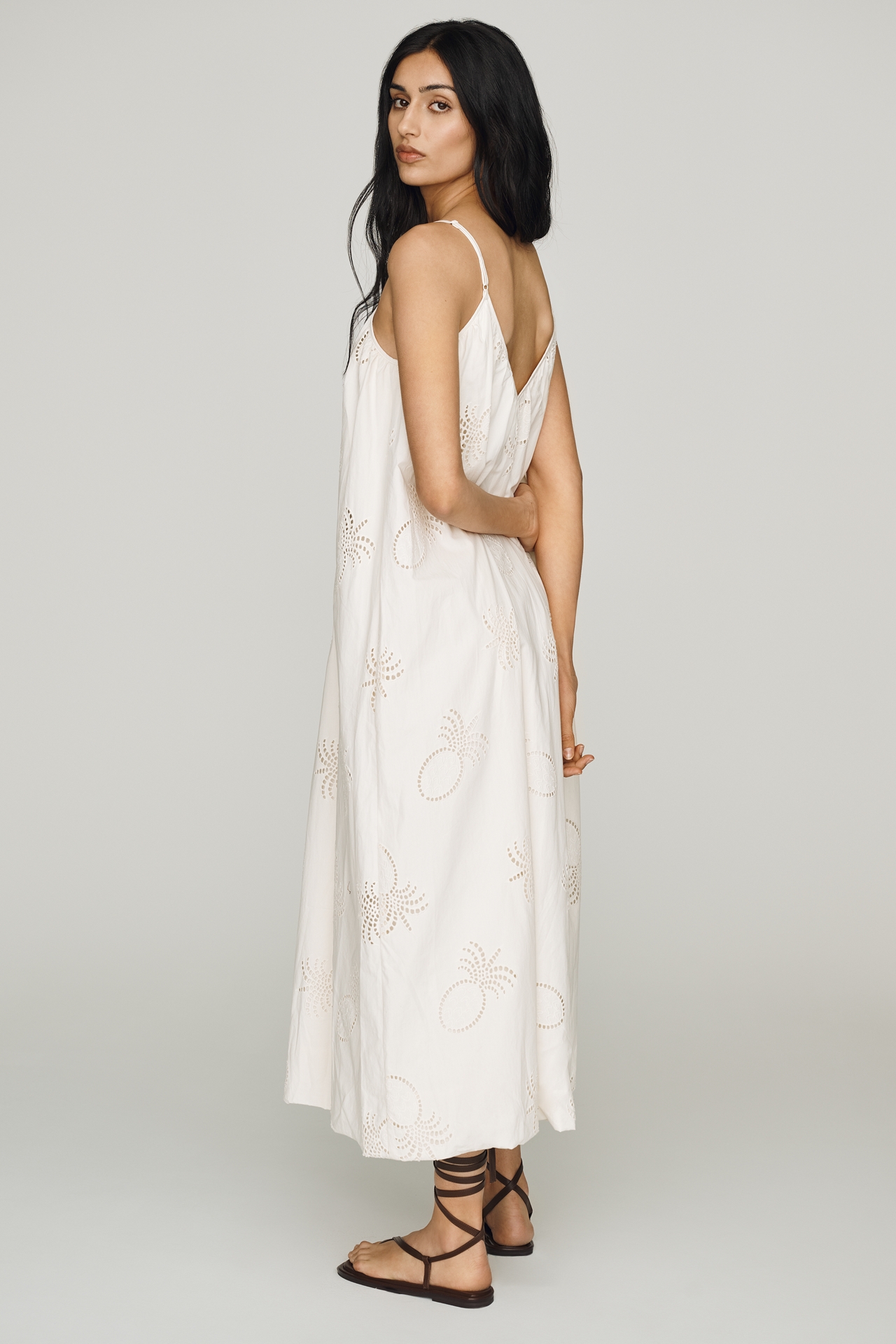Anthropologie x Farm Rio Cotton Bubble-Hem Midi Dress