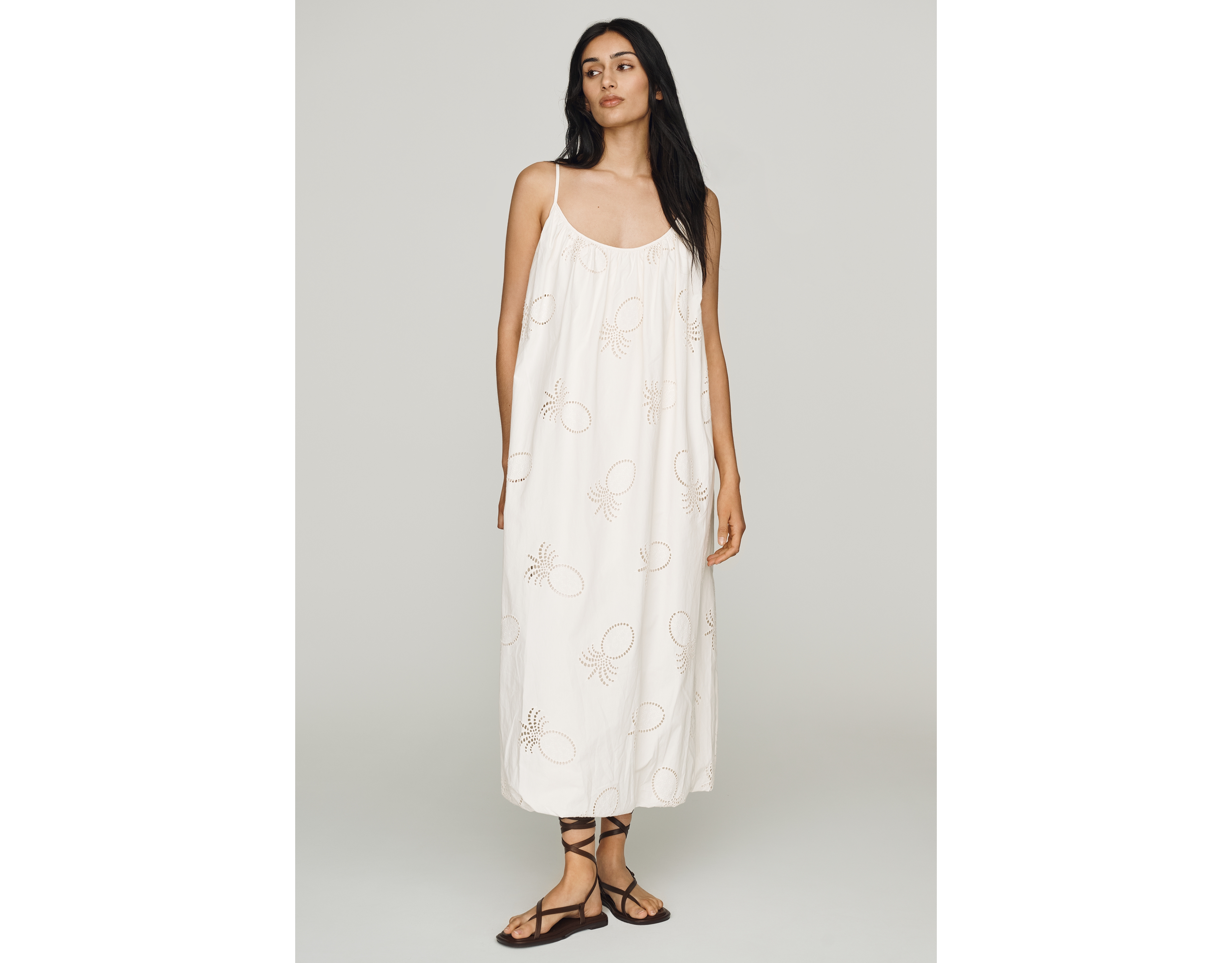 Farm Rio x Anthropologie 100% Cotton Bubble-Hem Midi Dress