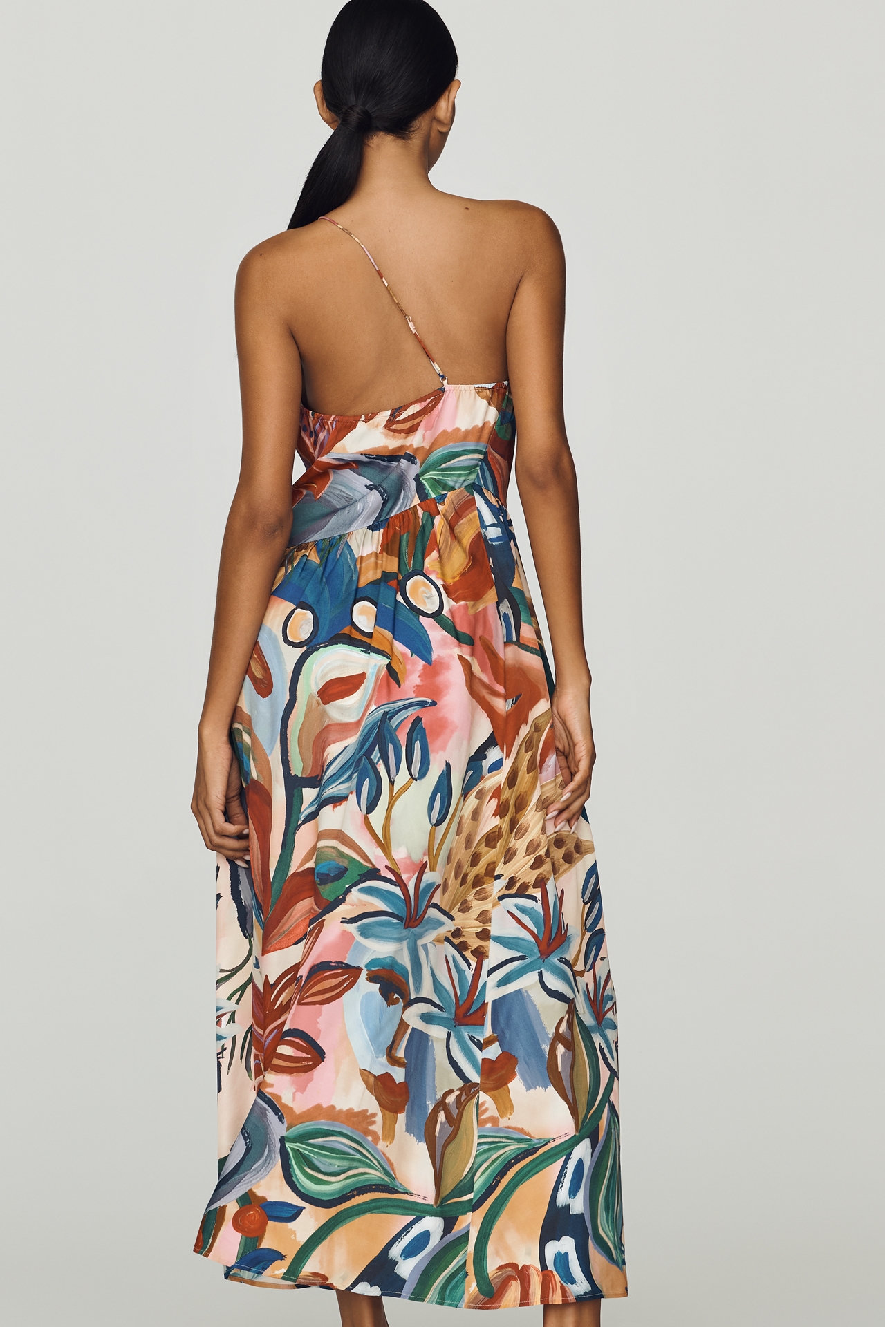 Farm Rio x Anthropologie One-Shoulder Midi Dress