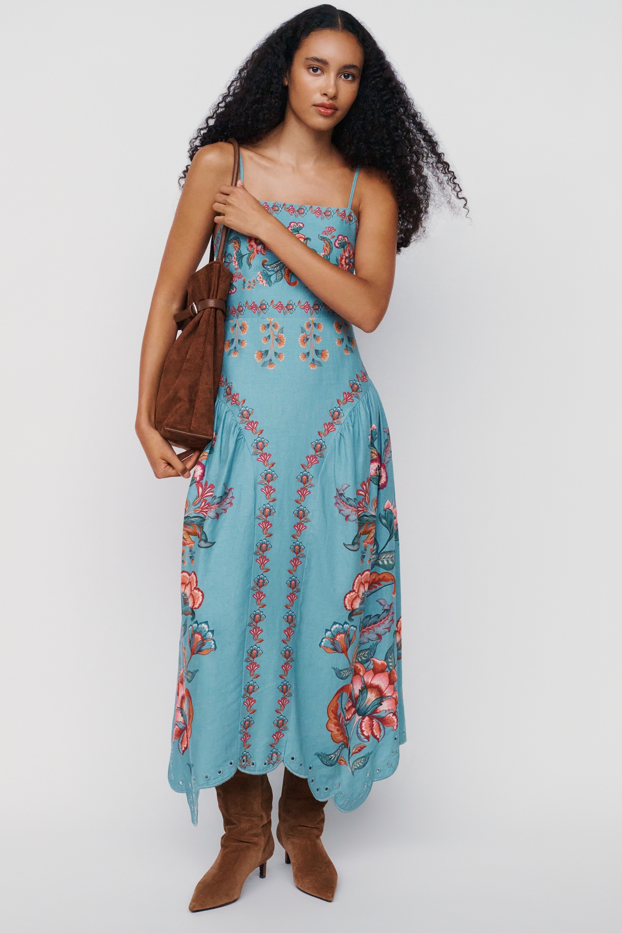Farm Rio x Anthropologie Basque-Waist Midi Dress