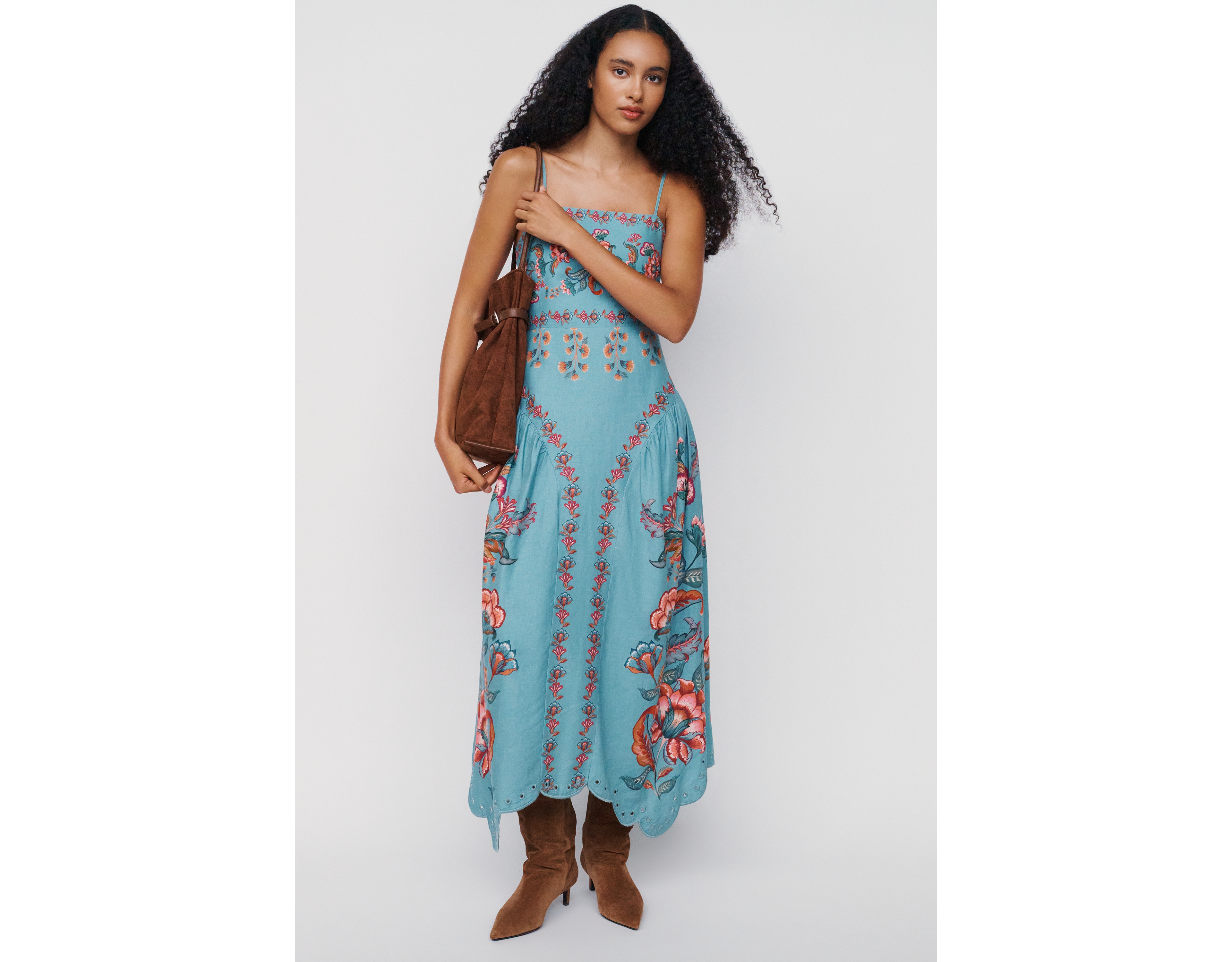 Farm Rio x Anthropologie Basque-Waist Midi Dress