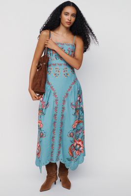 Farm Rio x Anthropologie Basque-Waist Midi Dress