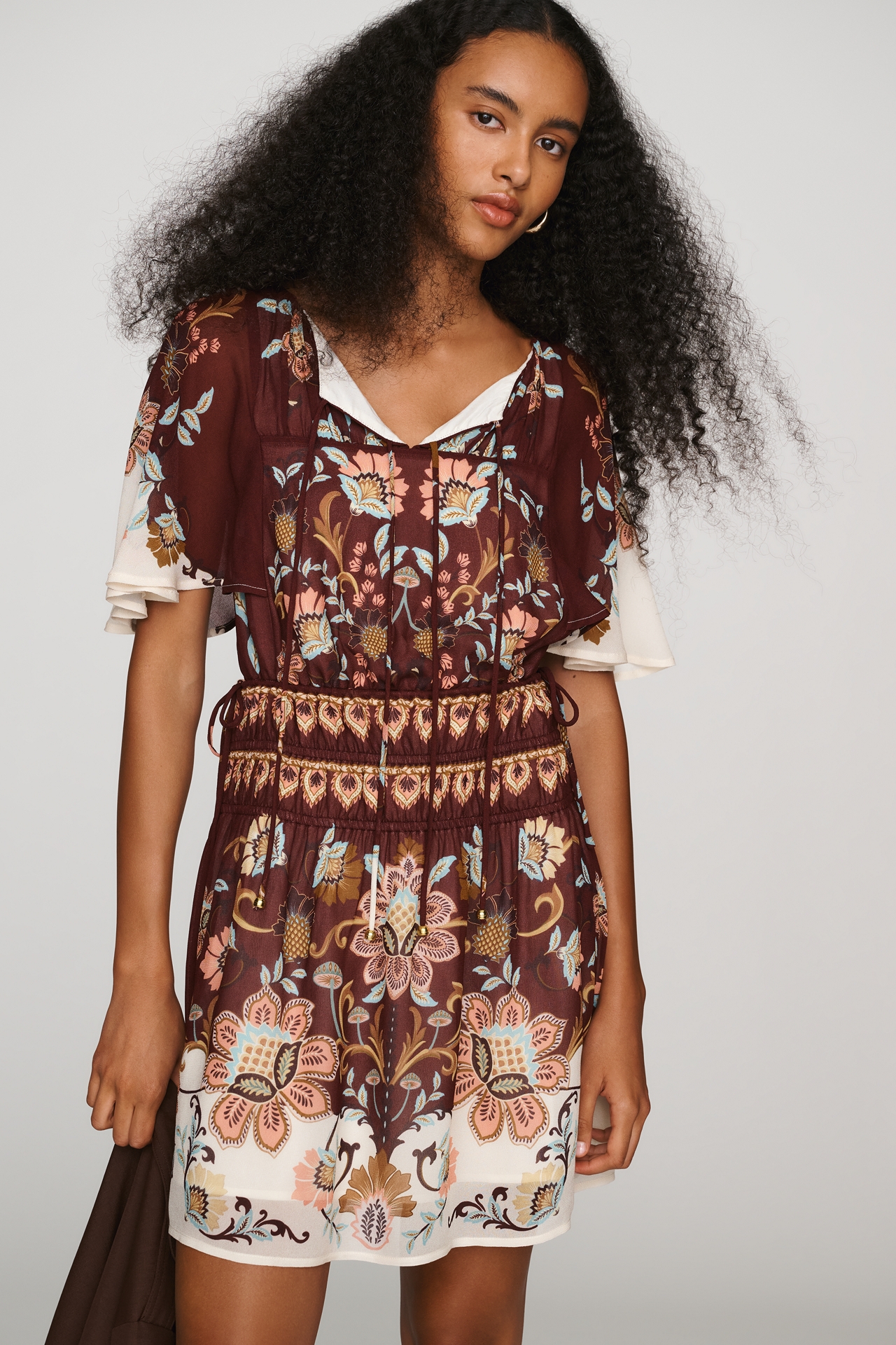 Anthropologie x Farm Rio Printed Flutter Sleeve Dress