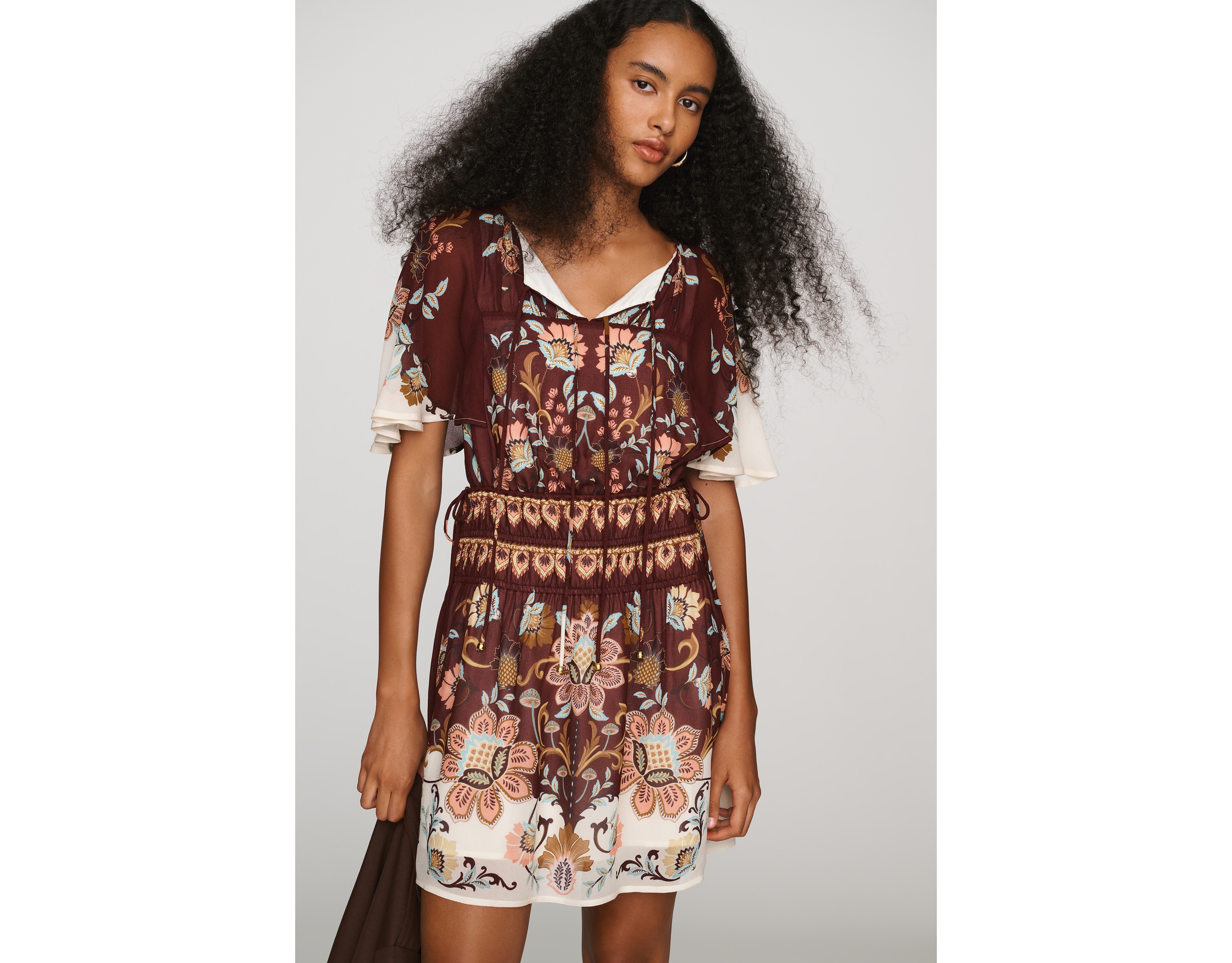 Anthropologie x Farm Rio Printed Flutter Sleeve Dress