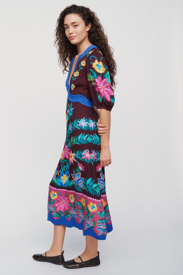 Farm Rio x Anthropologie Scalloped Maxi Dress #1